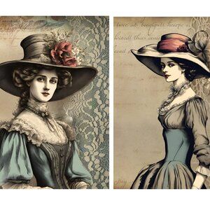 Junk Journal Victorian ladies pages